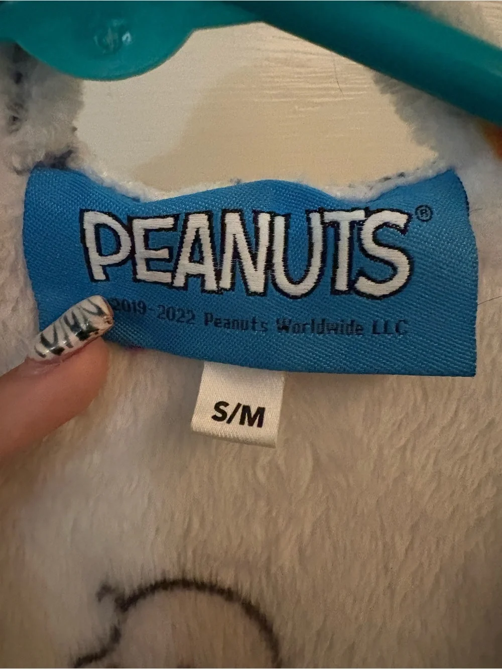 Peanuts White Hooded Snoopy Robe with Rainbow Print